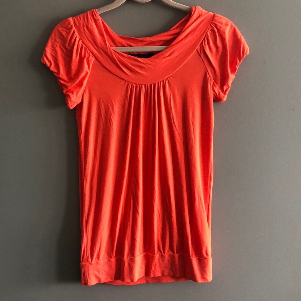 BCBGMAXAZRIA Orange Short Sleeve Top